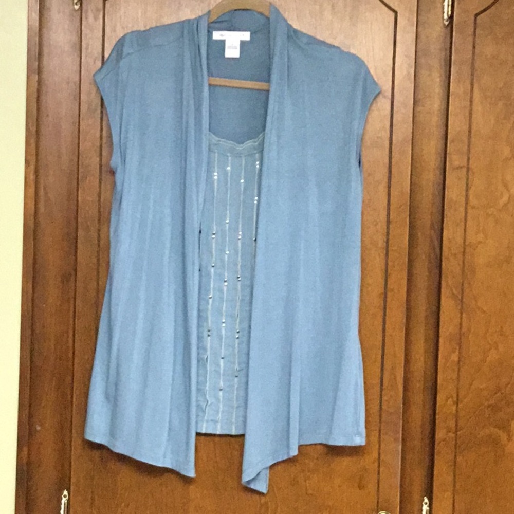 August Silk blue blouse